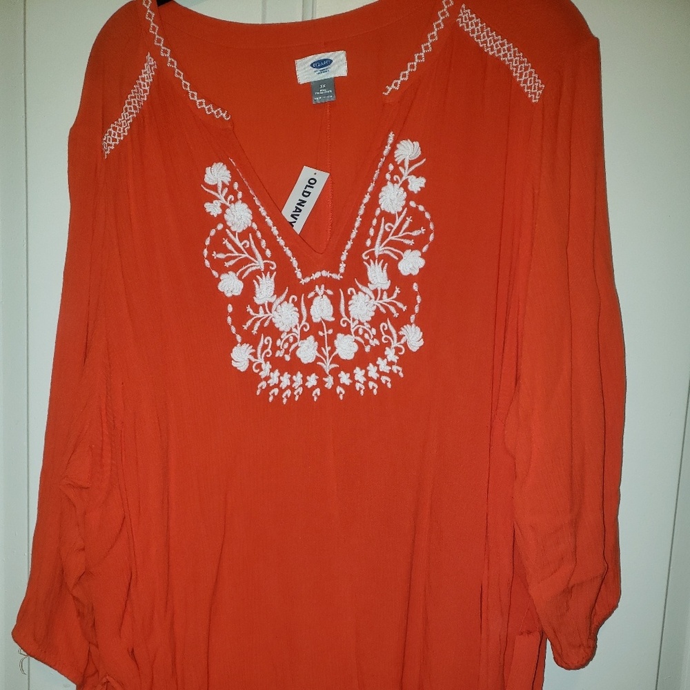 Old navy orange embroidered dress